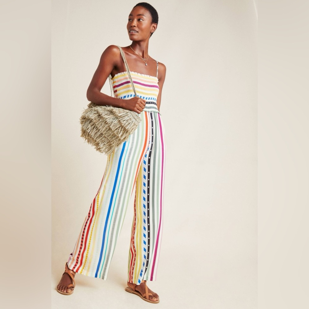 FARM Rio Orange and Green Jumpsuit Vibrant Summer Style